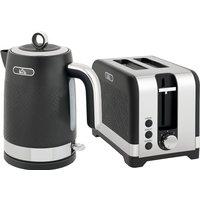 HOMCOM Sleek Textured Kettle and Toaster Set - Black