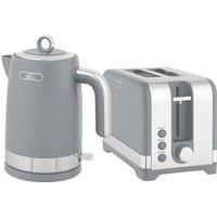HOMCOM Sleek Textured Kettle and Toaster Set - Grey