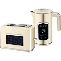 HOMCOM Touch Screen Kettle and Toaster Set - Cream