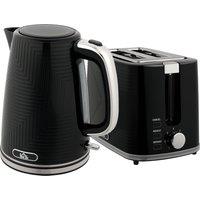 HOMCOM Modern Kettle and Toaster Set - Black