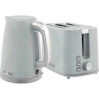 HOMCOM Modern Kettle and Toaster Set - Grey