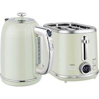 HOMCOM Polished Retro 40-100C Kettle and Toaster Set - Grey