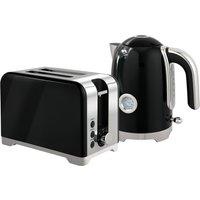 HOMCOM Retro Toaster and Kettle Set - Black