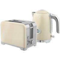 HOMCOM Retro Toaster and Kettle Set - Cream
