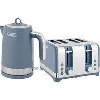 HOMCOM Sleek Textured Kettle and Four-Slice Toaster Set - Blue