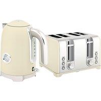 HOMCOM Retro 3000W Kettle and Toaster Set - Cream