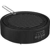 HOMCOM Electric Ceramic Hob with Grill Plate, Multifunctional 36cm Plug in Electric Hob with 4 Heat Levels for All Type Pot