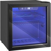 HOMCOM 12 Bottle Wine Cooler, 36 Litre Capacity, 4-16C Under Counter Drinks Beer Wine Fridge with Glass Door, LED Light, Black