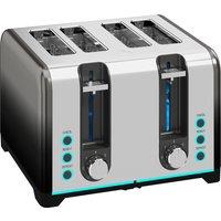 HOMCOM 4 Slice Toaster with 7 Browning Levels, Reheat, Defrost and Cancel Functions