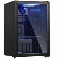 HOMCOM 70L Drinks Fridge, 70 Can Under Counter Freestanding Beer Fridge with LED Light