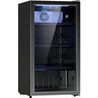 HOMCOM 90L Drinks Fridge, 139 Can Under Counter Freestanding Beer Fridge with LED Light