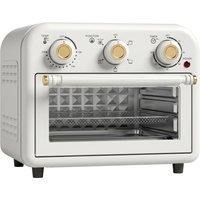 HOMCOM Air Fryer Toaster Oven, Convection Countertop Oven, with Adjustable Temperature and Timer, 12 L, Cream White