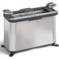 HOMCOM 3-in-1 Electric Mini Oven, Long Slot Toaster and Tabletop Grill, with LED Display, 60 Min Timer, Stainless Steel, 1700W