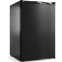 HOMCOM 85L Mini Freezer Countertop, Compact Freestanding Upright Freezer with Reversible Door, Removable Glass Shelves, Black