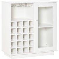 HOMCOM Modern Sideboard Wine Cabinet Cupboard with Glass Door, Glass Holder & 20-Bottle Wine Rack for Living Room, Home Bar, Dining Room Aosom UK
