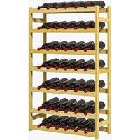 HOMCOM 42-Bottle Wooden Wine Rack - Natural Finish Aosom UK