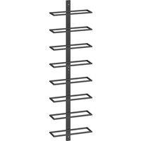 HOMCOM Wall Mounted Wine Rack, 8 Tier Metal Wine Display Rack, Storage Holder for Kitchen, Black