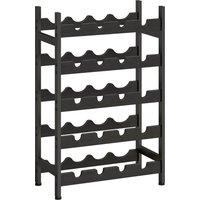 HOMCOM Wine Rack Freestanding Industrial Liquor Cabinet 5-Tier 20 Bottles Bar Stand with Adjustable Feet, Black
