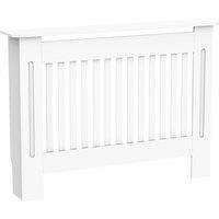 HOMCOM Modern Minimalist Radiator Cover, MDF Construction, Contemporary Design, 112x81x19cm, Pure White Aosom UK
