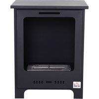 HOMCOM Freestanding Ethanol Fireplace, Bioethanol Fire with 1.5L Tank, 3 Hours Burning Time for Indoor, Black