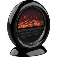 HOMCOM Free standing Electric Fireplace Heater with Realistic Flame Effect, Rotatable Head, Overheating Protection, 1500W, Black