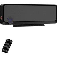 HOMCOM Wall Downflow Heater 2 Heat and Fan 1000W/2000W, Electric Space Heater with Timer Remote Oscillating, for Bedroom Home Office, Black