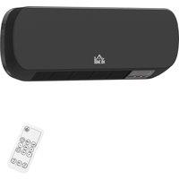 HOMCOM 2000W Wall Mounted Ceramic Space Heater, 10-49C Temperature, Black