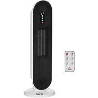 HOMCOM Tower Heater w/ 45 Degree Oscillation, Remote Control, 24H Timer, Tip-Over & Overheating Protection, 1200W/2000W, Indoor Aosom UK