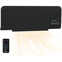 HOMCOM Wall Mounted Heater, 2000W Space Heater with Remote Control, 2 Modes, Timer, Oscillation, Overheat Protection, for Home, Black Aosom UK