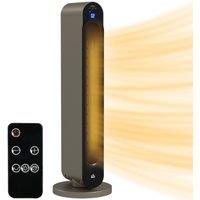 HOMCOM Electric Heater, 2200W Energy Efficient Ceramic Heater with Remote, 3 Modes, Timer, 45 Oscillation, Space Heater for Home, Silver Aosom UK