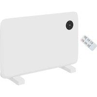 HOMCOM 1200W Space Heater, Freestanding or Wall Mounted, Electric Convector Heater with Adjustable Thermostat, Timer, White