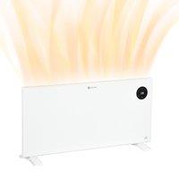 HOMCOM small portable heater 2000W Convector Freestanding Wall Mount dining-room family-room heater Adjustable Thermostat Timer White Aosom UK