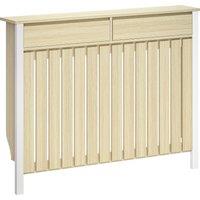 HOMCOM 93 x 119cm Rustic-Look Radiator Cover - Oak