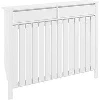 HOMCOM 93 x 119cm Rustic-Look Radiator Cover - White
