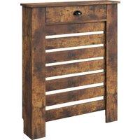 HOMCOM 95.5H x 78Wcm Radiator Cover, with Drawer - Rustic Brown