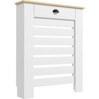 HOMCOM 95.5H x 78Wcm Radiator Cover, with Drawer - White