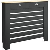 HOMCOM 95.5H x 111Wcm Radiator Cover, with Drawer - Black