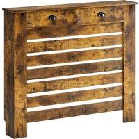 HOMCOM 95.5H x 111Wcm Radiator Cover, with Drawer - Rustic Brown