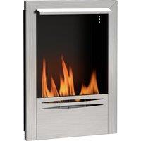 HOMCOM Stainless Steel Ethanol Fireplace Insert, Bioethanol Fire, Indoor Ethanol Burner with 0.9 Litres Volume, Cover Lid, Burns for Up to 3.3 Hours, Silver