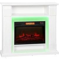 HOMCOM 6142 BTU Fireplace and LED Mantel, 17-27C - White