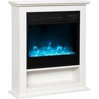HOMCOM 1800W Adjustable Faux Flame Electric Fireplace - White