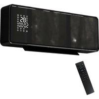 HOMCOM 2000W Ceramic Electric Heater with Fan, Adjustable Thermostat, Wall Mounted - Black