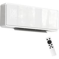 HOMCOM 2000W Ceramic Electric Heater with Fan, Adjustable Thermostat, Wall Mounted - White