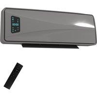 HOMCOM 2000W Ceramic Electric Heater with Fan, Adjustable Thermostat, Wall Mounted - Grey