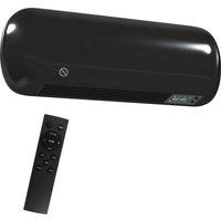 HOMCOM 2000W Ceramic Electric Heater with Fan, Adjustable Thermostat, Wall Mounted - Black