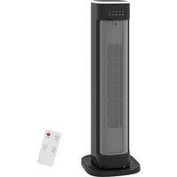 HOMCOM 2000W Ceramic Electric Heater with 3 Heat Settings, Timer - Black