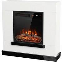 HOMCOM Freestanding Electric Fireplace Suite, Electric Fire and Surround, Adjustable Flame Effect, Remote, Timer, 900W/1800W