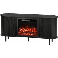 HOMCOM Electric Fireplace TV Stand for 70 TVs, 1800W Entertainment Center with Adjustable Flame Effect, Storage