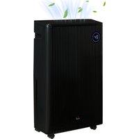 HOMCOM 5500mL Compact Dehumidifier with Air Purifier, UVC, Ioniser, 24H Timer, 5 Modes, 16L/Day, for Home Laundry, Black Aosom UK