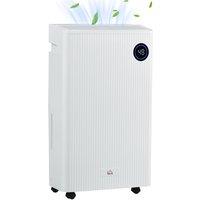 HOMCOM 5500mL Dehumidifier Clothes Dryer with Air Purifier, UVC, Ioniser, 24H Timer, 5 Modes, 16L/Day, for Home Laundry, White Aosom UK